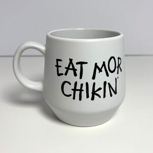 Chick Fil A Eat More Chicken Coffee Mug Double Sided‎ Ceramic White Logo 2023